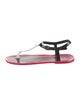 Fendi Zucca FF Logo Rubber T-Strap Sandals