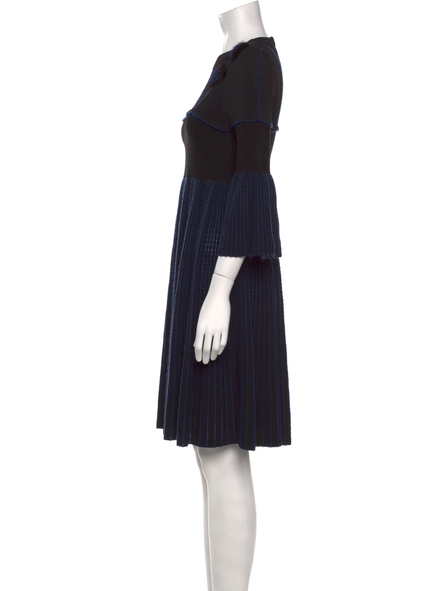 Fendi Crew Neck Knee-Length Dress