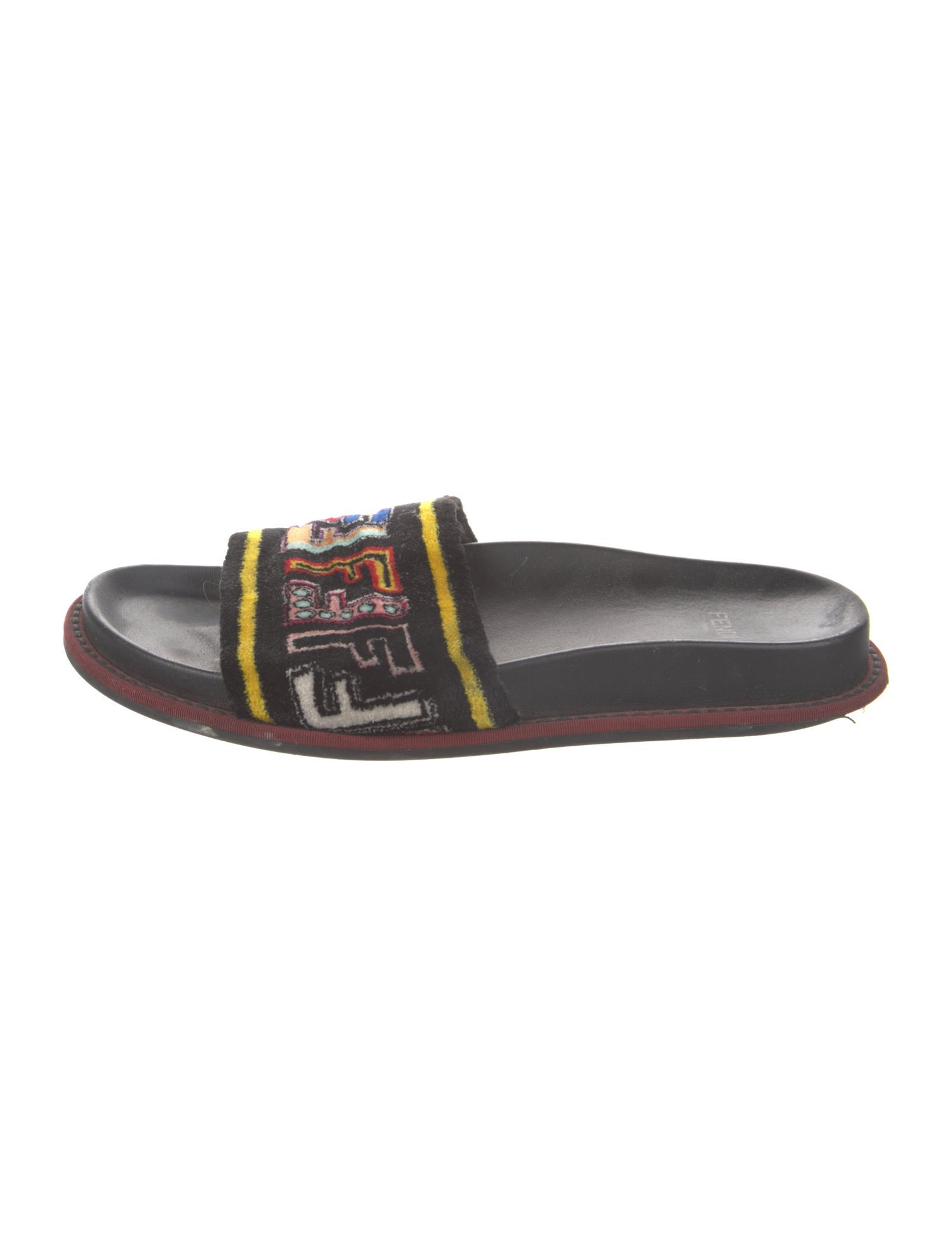 Fendi Zucca FF Logo Velvet Slides