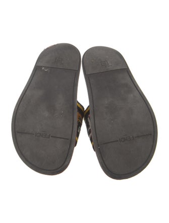 Fendi Zucca FF Logo Velvet Slides