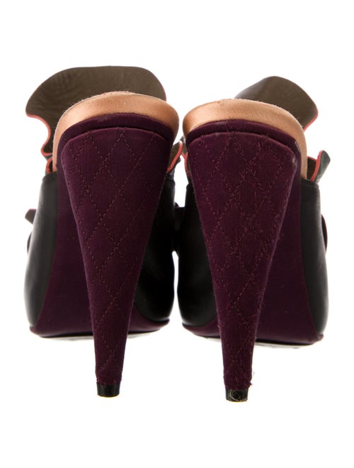 Fendi Leather Colorblock Pattern Mules