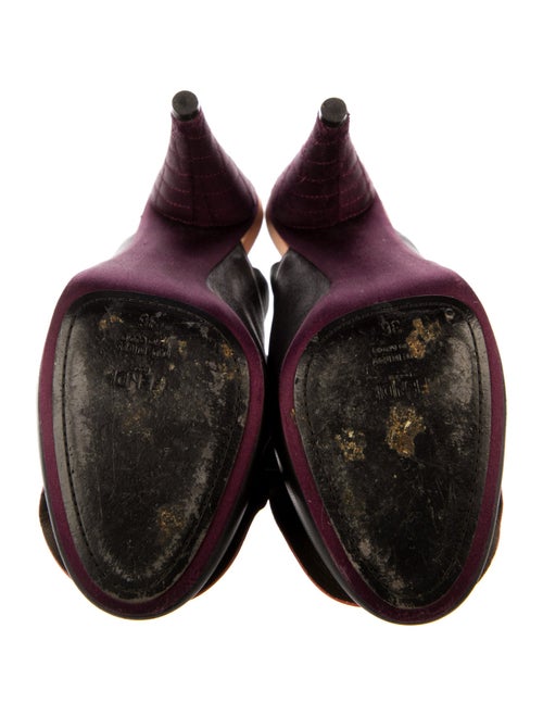 Fendi Leather Colorblock Pattern Mules