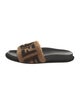 Fendi Zucca FF Logo Shearling Slides