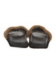 Fendi Zucca FF Logo Shearling Slides