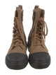 Fendi Zucca FF Logo Leather Combat Boots