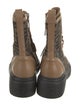 Fendi Zucca FF Logo Leather Combat Boots