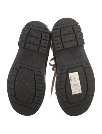 Fendi Zucca FF Logo Leather Combat Boots