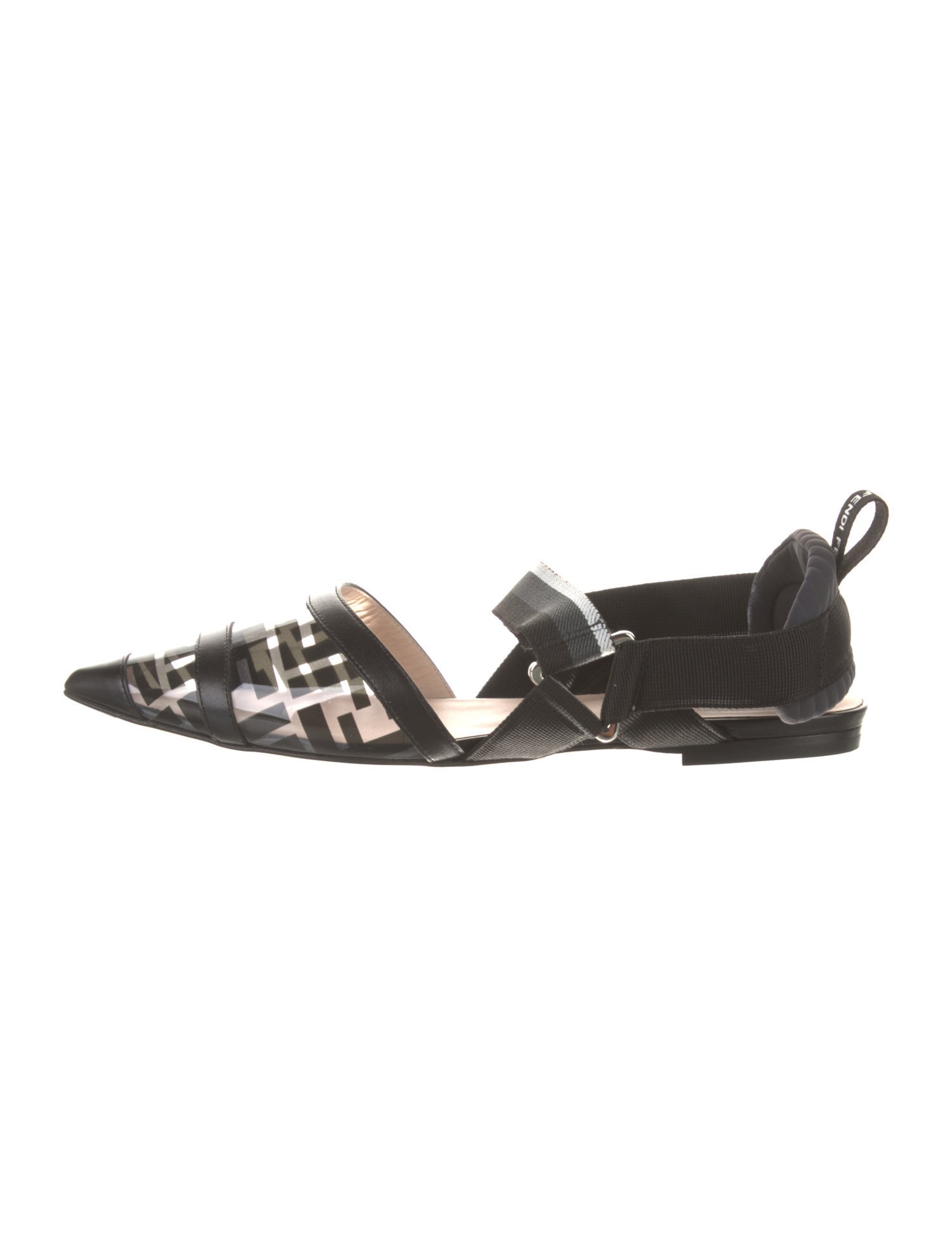 Fendi Zucca FF Logo PVC Slingback Flats
