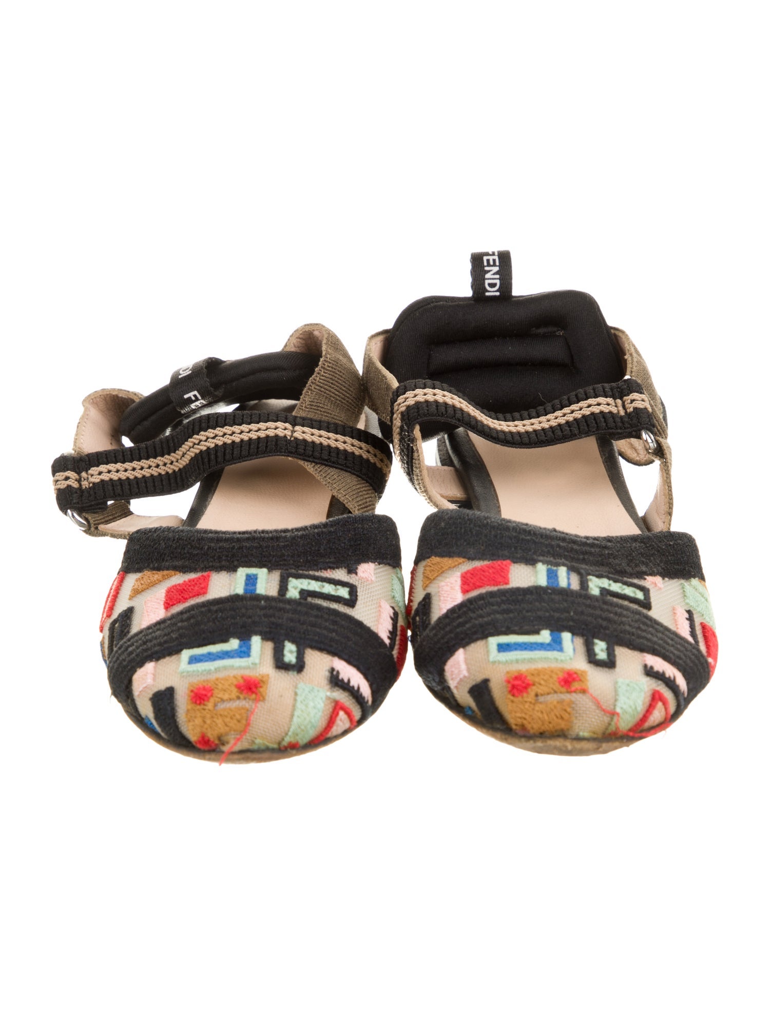 Fendi Girls' Embroidered Ballet Flats