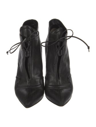 Fendi Leather Cutout Accent Lace-Up Boots