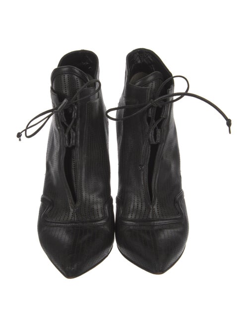 Fendi Leather Cutout Accent Lace-Up Boots