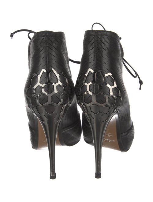 Fendi Leather Cutout Accent Lace-Up Boots