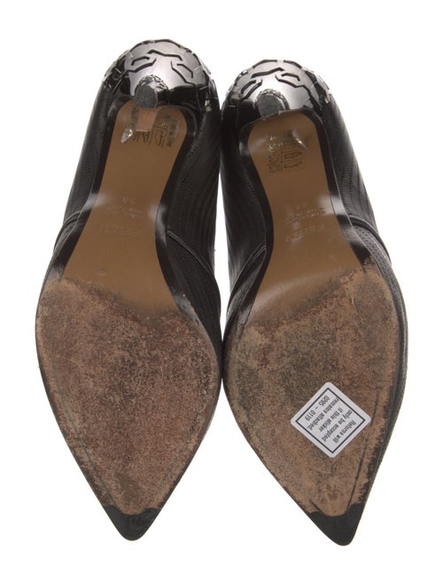 Fendi Leather Cutout Accent Lace-Up Boots