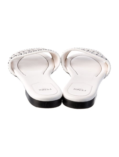 Fendi Zucca FF Logo Leather Slides