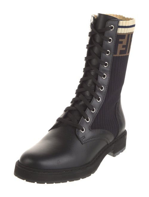 Fendi Zucca FF Logo Printed Combat Boots
