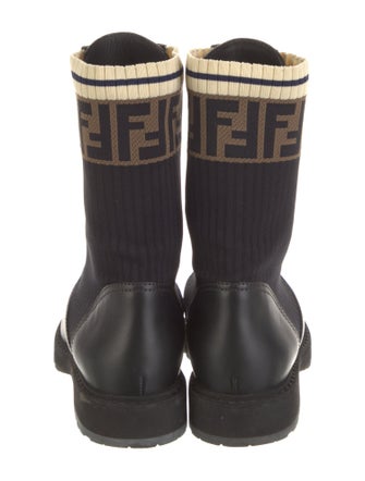 Fendi Zucca FF Logo Printed Combat Boots