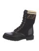 Fendi Zucca FF Logo Leather Combat Boots