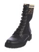 Fendi Zucca FF Logo Leather Combat Boots