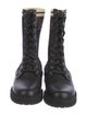 Fendi Zucca FF Logo Leather Combat Boots