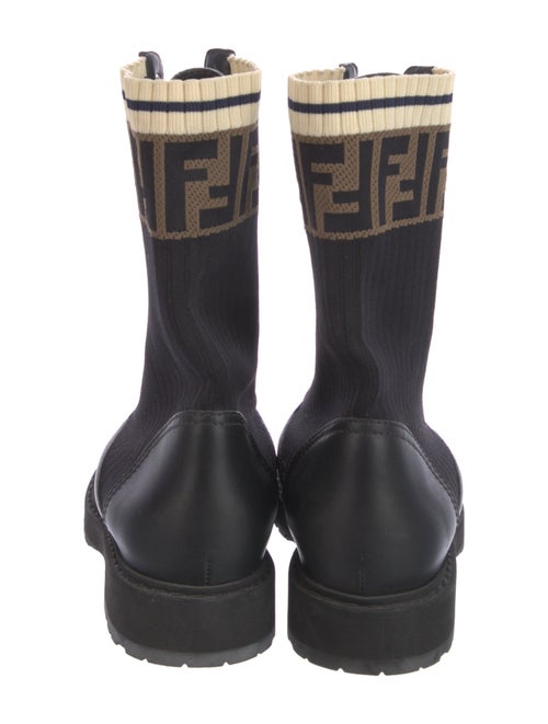 Fendi Zucca FF Logo Leather Combat Boots
