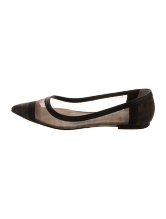 Fendi Zucca FF Logo Mesh Ballet Flats
