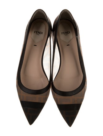Fendi Zucca FF Logo Mesh Ballet Flats