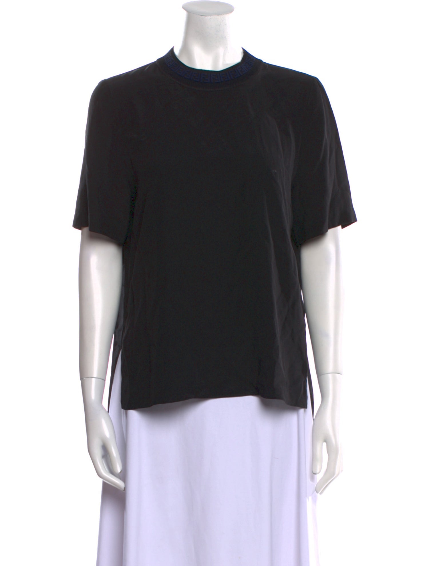 Fendi Silk Crew Neck T-Shirt
