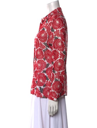 Fendi Printed Long Sleeve Button-Up Top