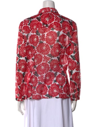 Fendi Printed Long Sleeve Button-Up Top