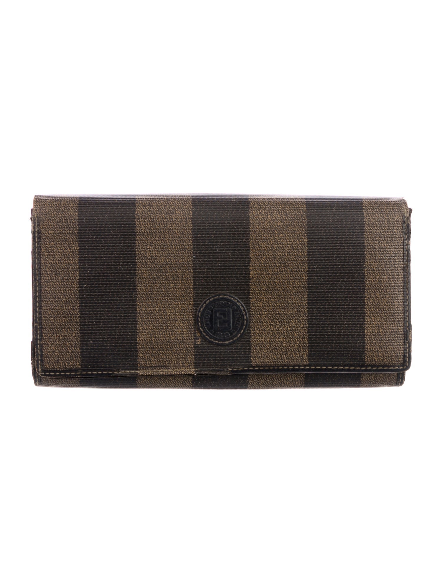 Fendi Vintage Pequin Pattern Continental Wallet