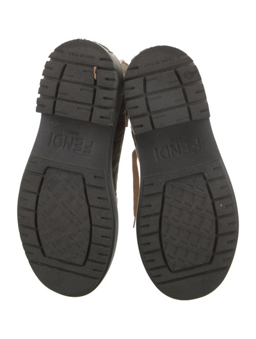 Fendi Zucca FF Logo Leather Combat Boots