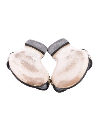 Fendi Zucca FF Logo Raffia Slides