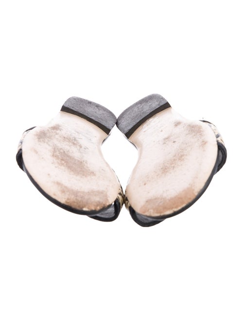 Fendi Zucca FF Logo Raffia Slides