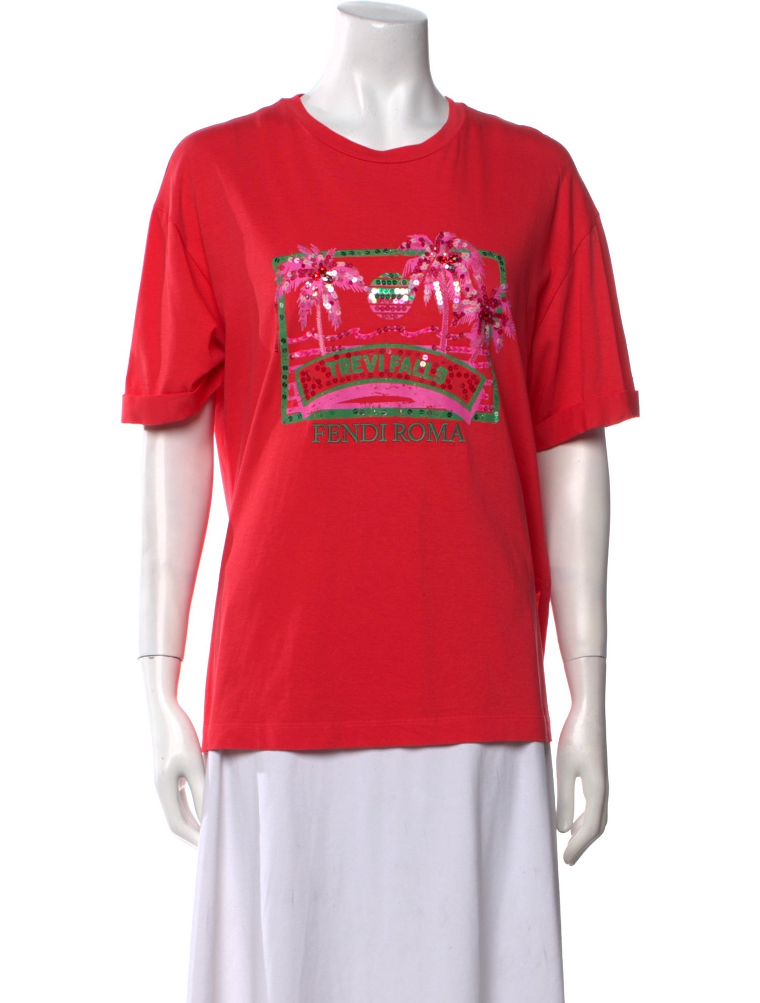 Fendi Graphic Print Crew Neck T-Shirt