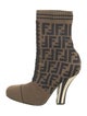 Fendi Zucca FF Logo Printed Sock Boots