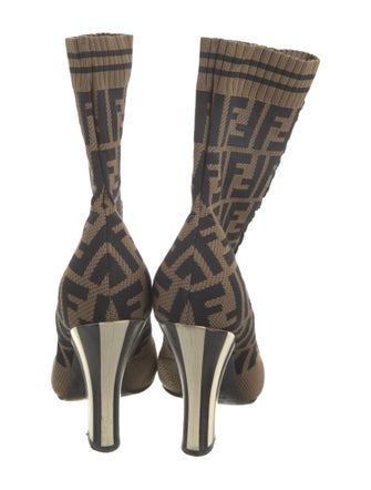 Fendi Zucca FF Logo Printed Sock Boots