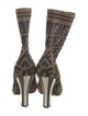 Fendi Zucca FF Logo Printed Sock Boots