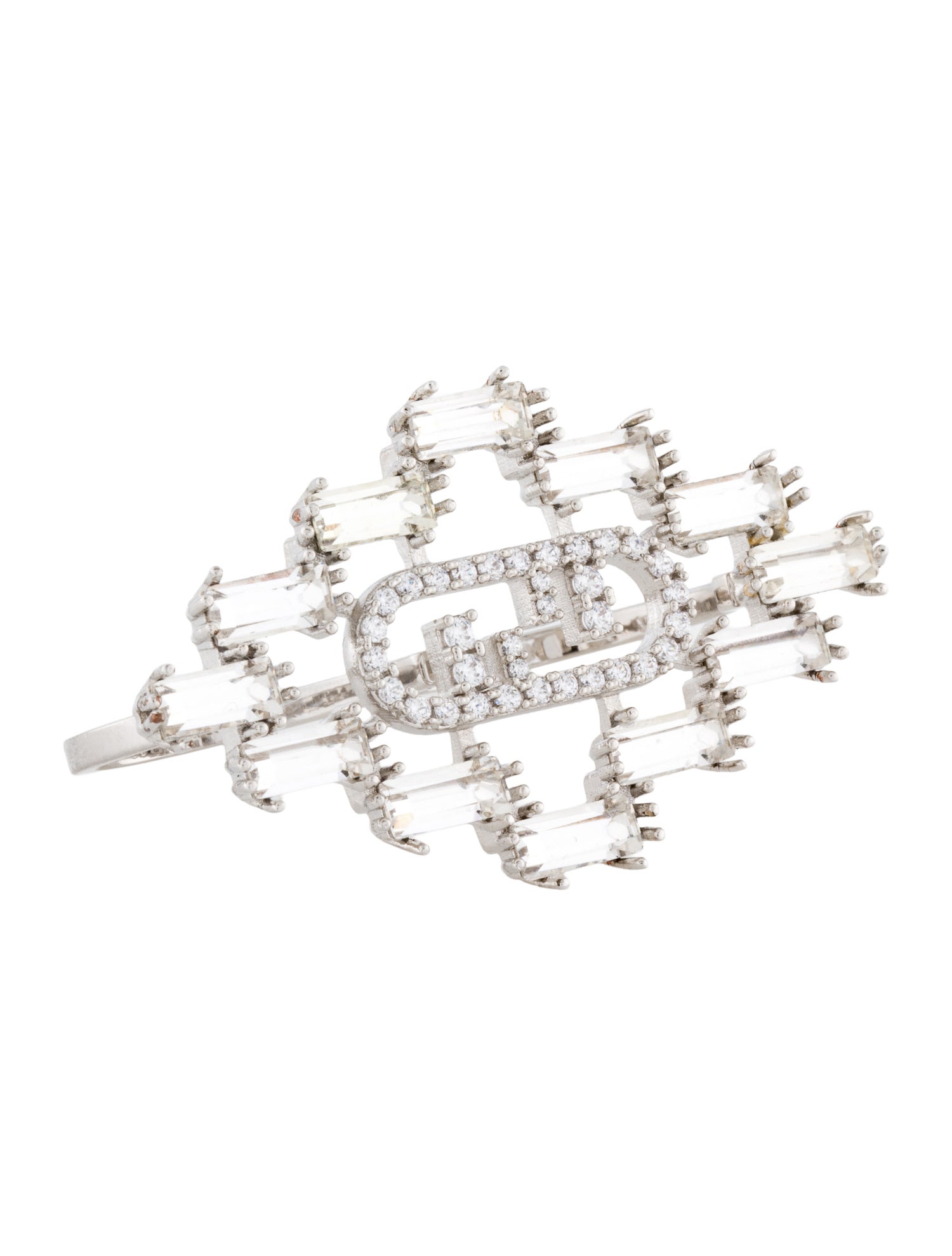 Fendi Crystal O'lock Cocktail Ring