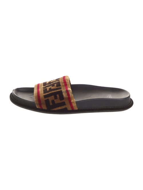 Fendi Zucca FF Logo Velvet Slides