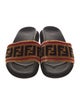 Fendi Zucca FF Logo Velvet Slides