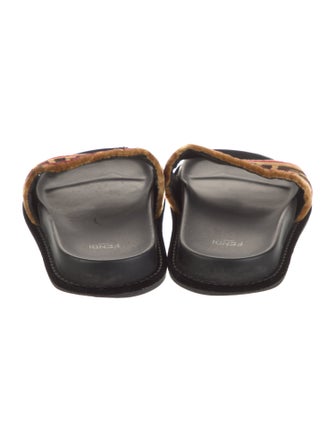 Fendi Zucca FF Logo Velvet Slides