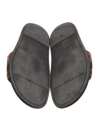 Fendi Zucca FF Logo Velvet Slides
