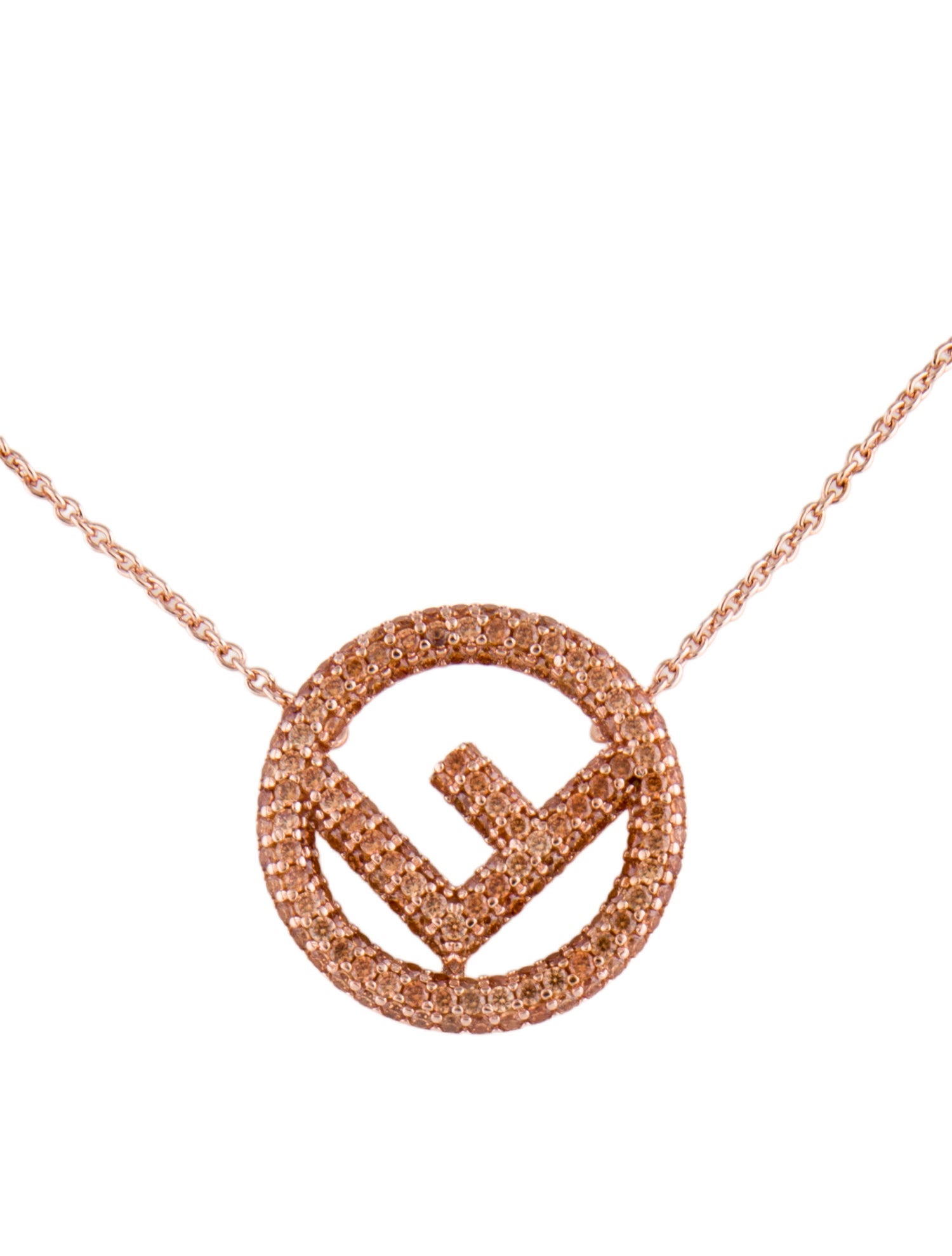 Fendi Crystal F is For Fendi Pendant Necklace