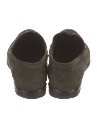 Fendi Chain-Link Accent Suede Loafers