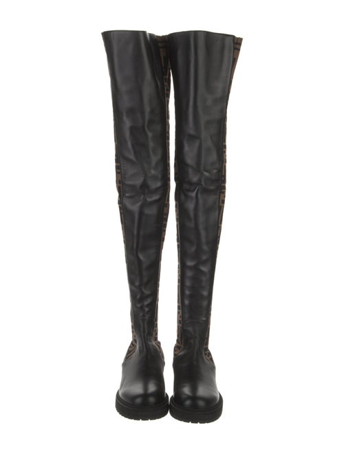 Fendi Zucca FF Logo Patent Leather Sock Boots