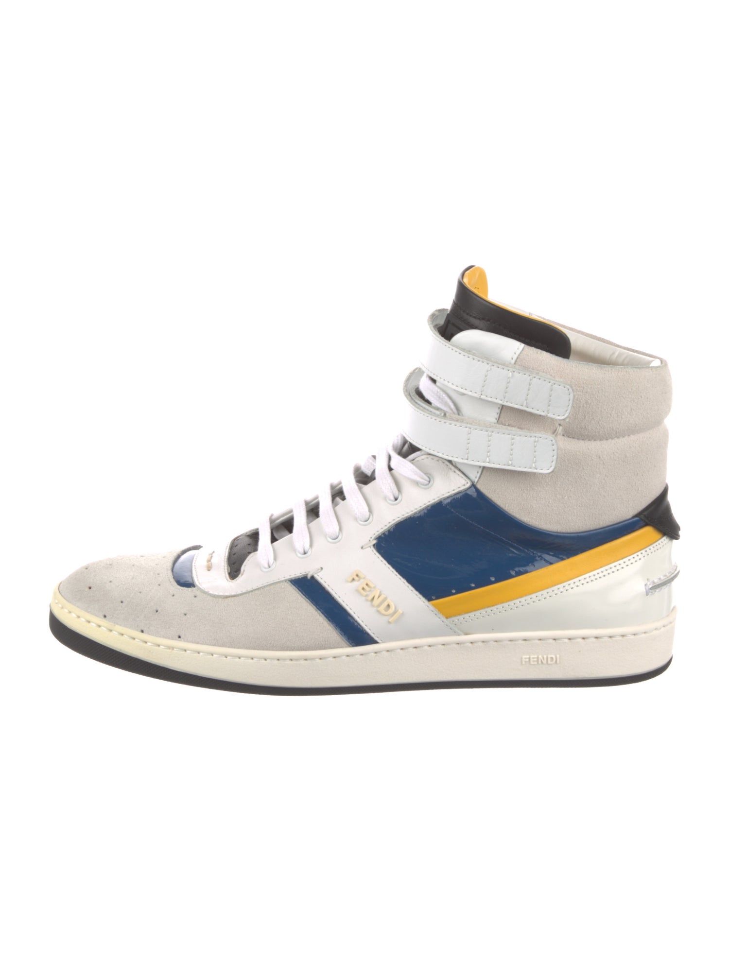 Fendi Suede Colorblock Pattern Sneakers