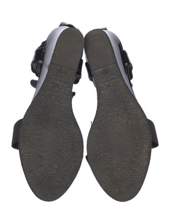 Fendi Patent Leather T-Strap Sandals