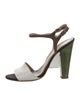 Fendi Zucca FF Logo Leather Slingback Sandals