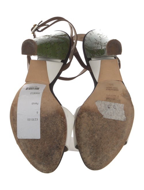 Fendi Zucca FF Logo Leather Slingback Sandals