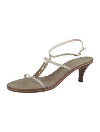 Fendi Leather T-Strap Sandals